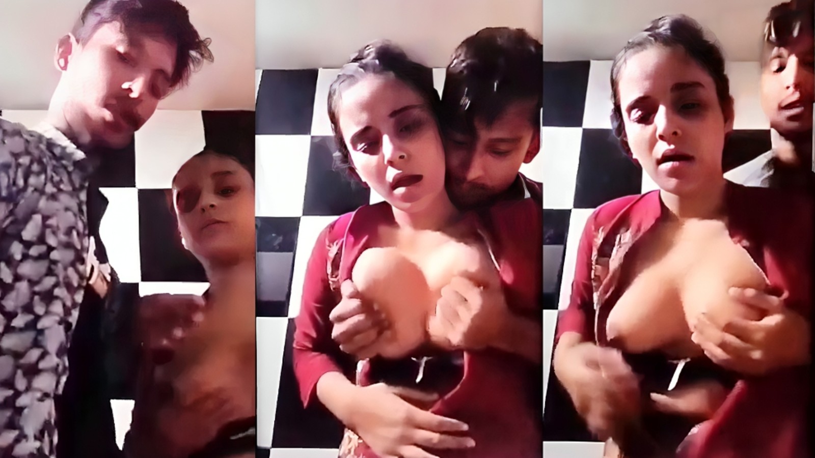 TikTok influencer squeezes his GFs juicy boobs on camera